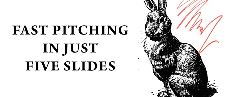 Bunny next to text that says Fast Pitching in just five minutes